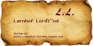 Larnhof Loránd névjegykártya