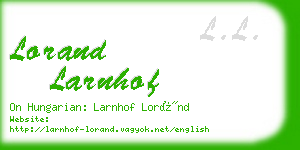 lorand larnhof business card